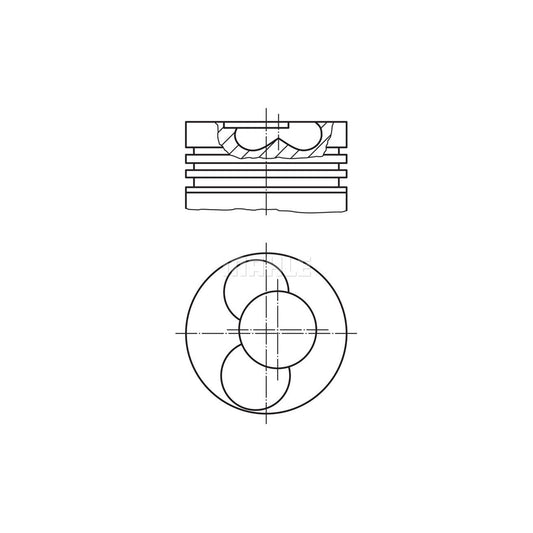 MAHLE ORIGINAL 030 40 01 Piston 79,76 mm, at steering cylinder, Axle stop on frame, with piston ring carrier, without cooling duct