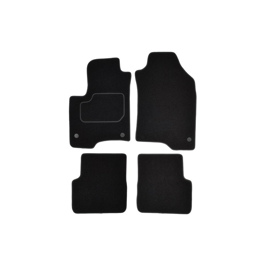 CUSTOPOL Tailored FIA175C Floor mat set for FIAT Panda III Hatchback (312, 319) Textile, Front and Rear, Quantity: 4, Black