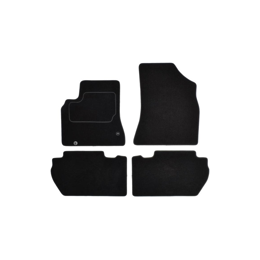 CUSTOPOL Tailored CIT50C Floor mat set for CITRO??? BERLINGO Textile, Front and Rear, Quantity: 4, Black