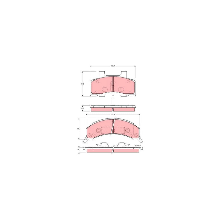 TRW Gdb4005 Brake Pad Set Incl Wear Warning Contact