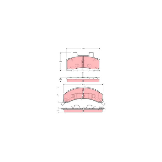 TRW Gdb4005 Brake Pad Set Incl Wear Warning Contact