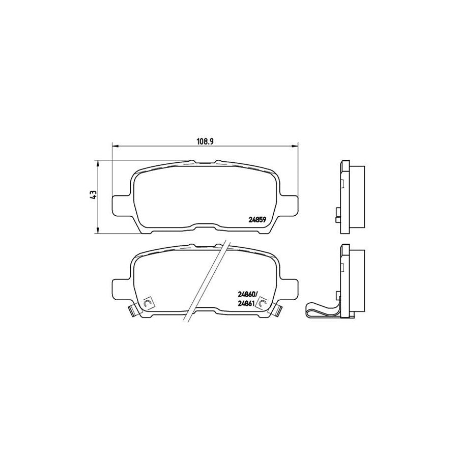 Brembo P 07 001 Brake Pad Set For Buick (Sgm) Regal I With Acoustic Wear Warning