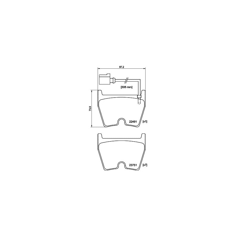 Hella 8DB 355 025 171 Brake Pad Set Incl Wear Warning Contact