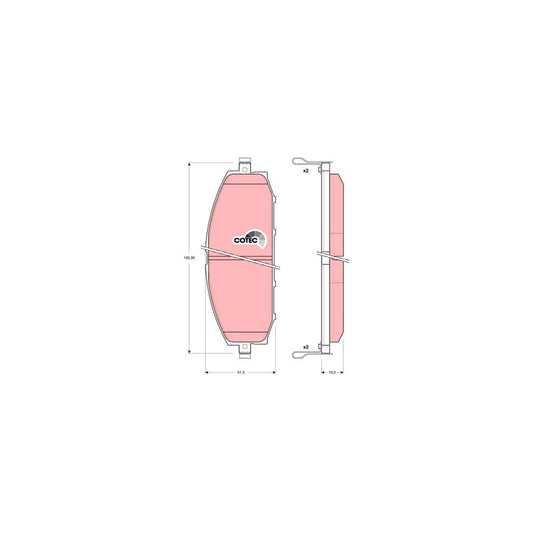 TRW Cotec Gdb3222 Brake Pad Set For Nissan Patrol With Acoustic Wear Warning