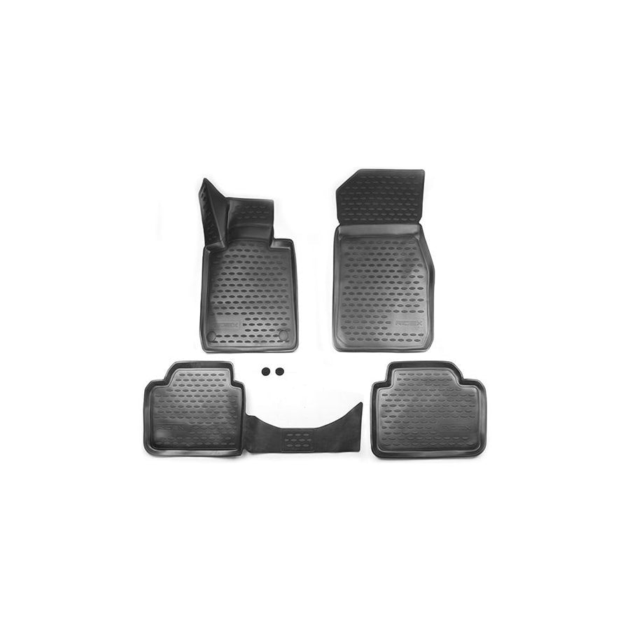 RIDEX Tailored 215A0011 Floor mat set Elastomer, Front and Rear, Quantity: 4, Black