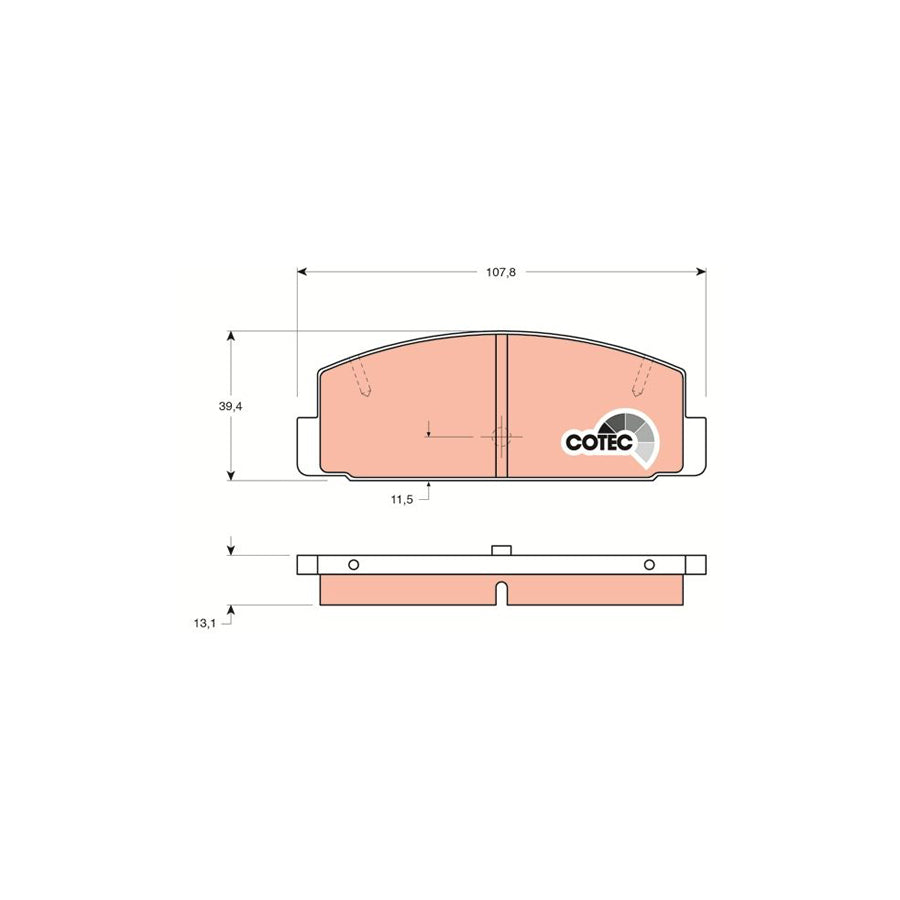TRW Cotec Gdb3088 Brake Pad Set Not Prepared For Wear Indicator