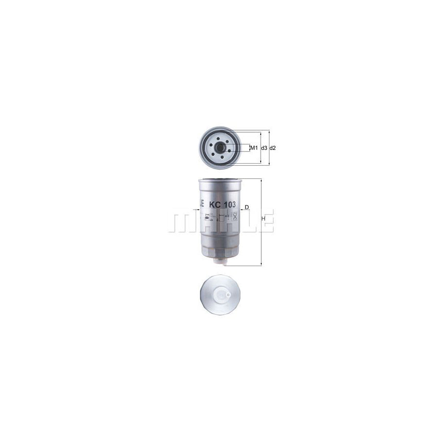 MAHLE ORIGINAL KC 103 Fuel filter Spin-on Filter