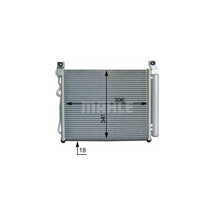 MAHLE ORIGINAL AC 591 000P Air conditioning condenser for KIA Picanto I (SA) with dryer
