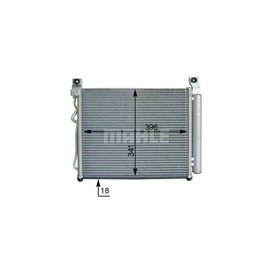 MAHLE ORIGINAL AC 591 000P Air conditioning condenser for KIA Picanto I (SA) with dryer