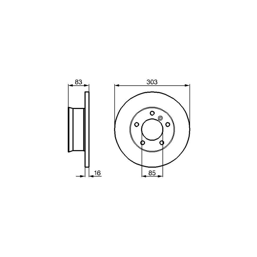 BOSCH 0 986 478 189 Brake Disc Solid Oiled