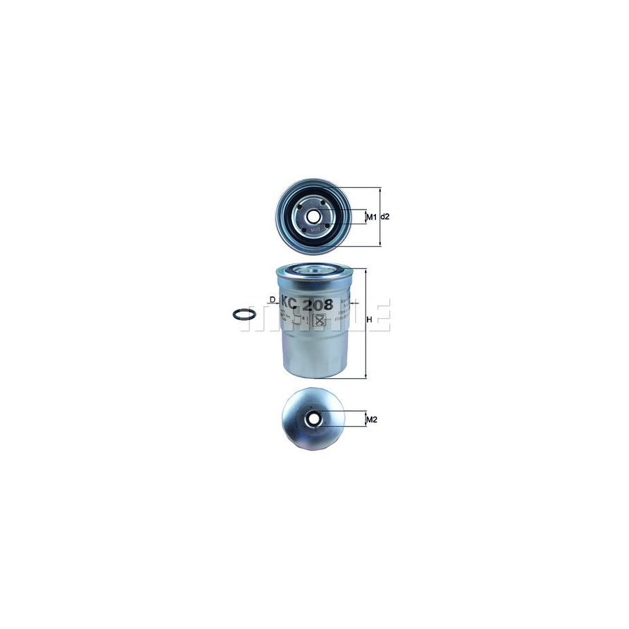 MAHLE ORIGINAL KC 208 Fuel filter Spin-on Filter