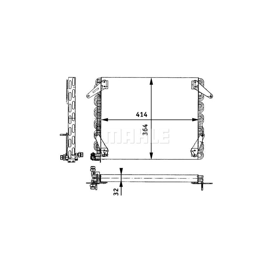 MAHLE ORIGINAL AC 658 000P Air conditioning condenser without dryer