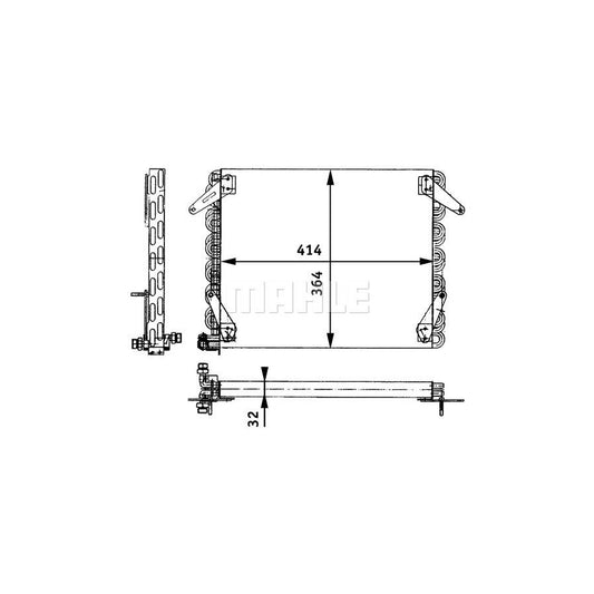 MAHLE ORIGINAL AC 658 000P Air conditioning condenser without dryer