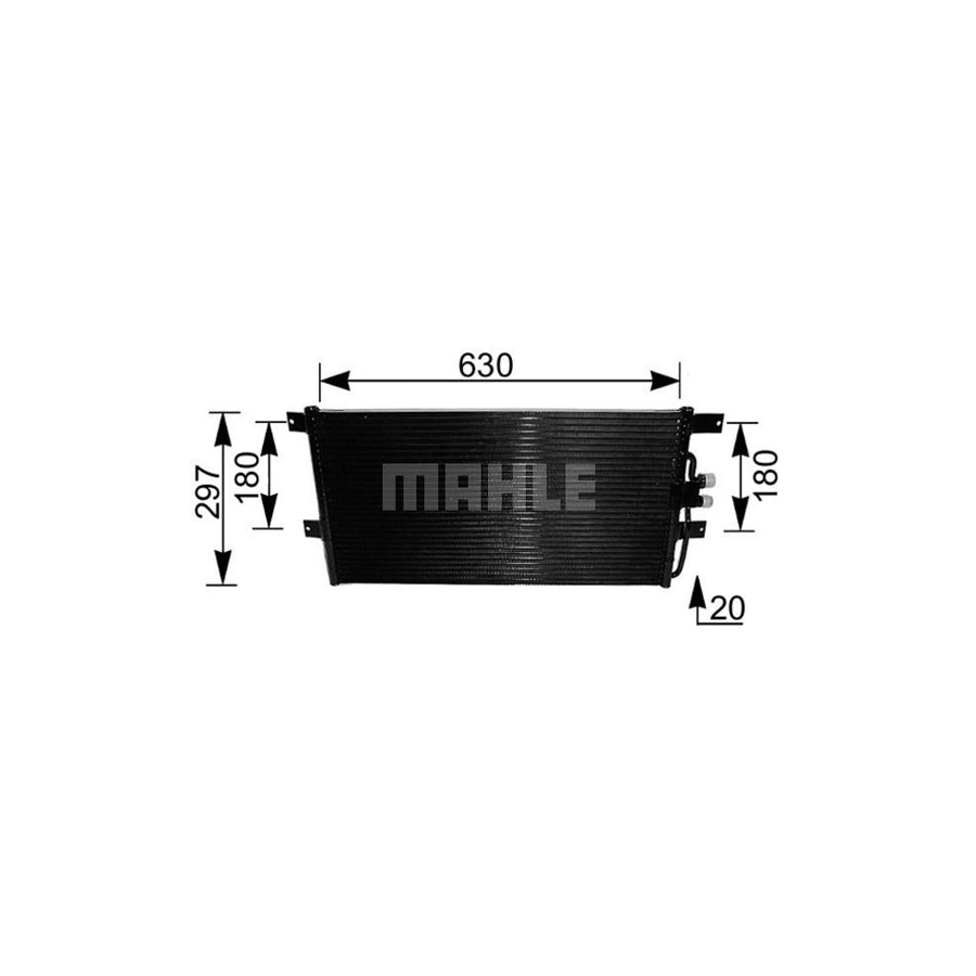MAHLE ORIGINAL AC 217 000S Air conditioning condenser for VW TRANSPORTER without dryer, for vehicles with short front
