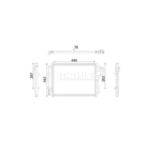MAHLE ORIGINAL AC 917 000P Air conditioning condenser for HYUNDAI i10 with dryer