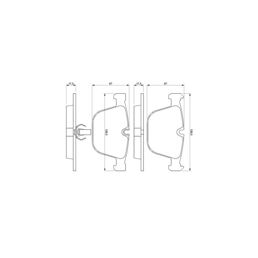 Bosch 0986424812 Brake Pad Set With Mounting Manual BP950