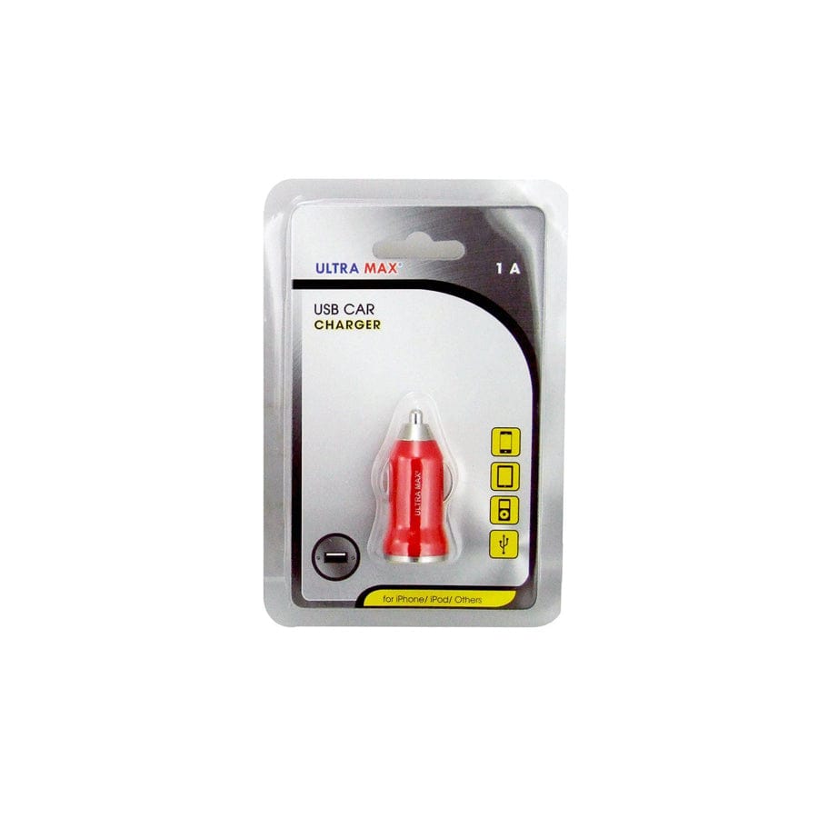 Ultramax Adaptor Car USB 1A Red