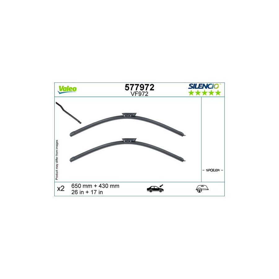 Valeo 577972 Wiper Blade For Citro?? C4 Ii Cactus | Duco Car Parts UK Car Parts