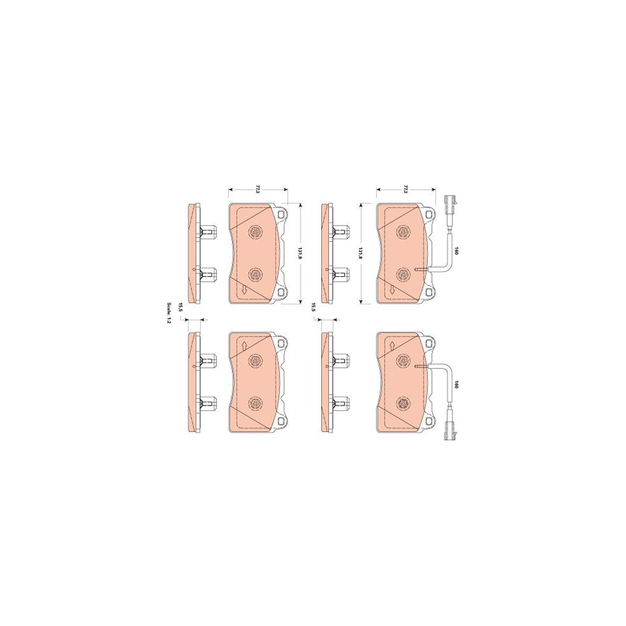 TRW Gdb1888 Brake Pad Set For Alfa Romeo Giulietta Hatchback 940 Incl Wear Warning Contact
