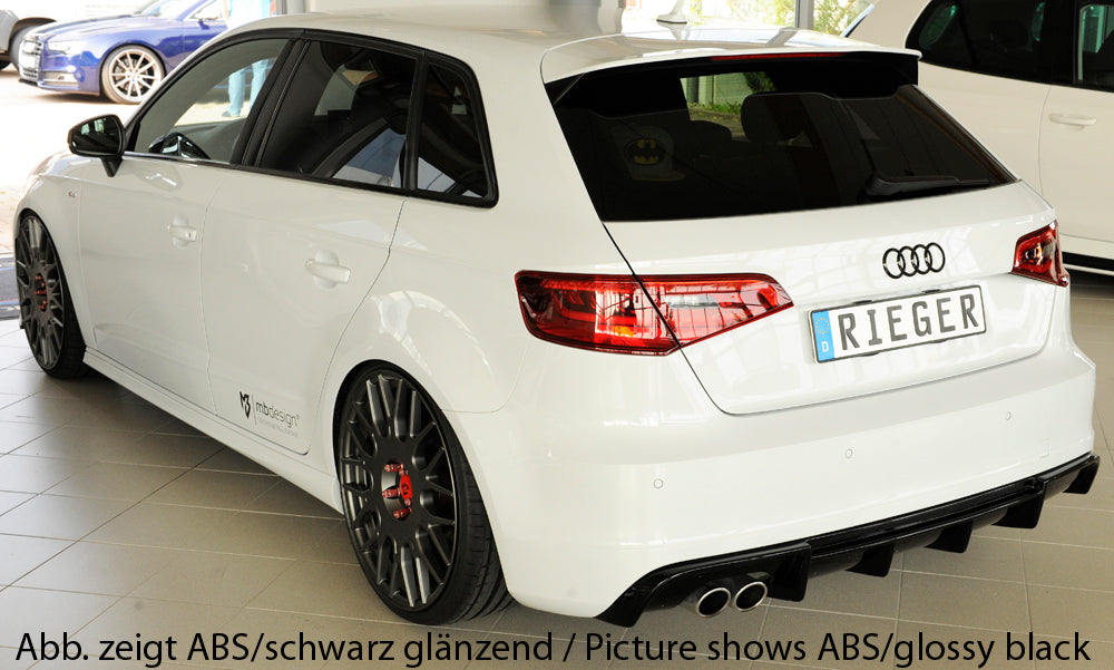 Rieger 00056804 Audi 8V A3 Rear Diffuser for Twin Tailpipe Left -  Matte Black