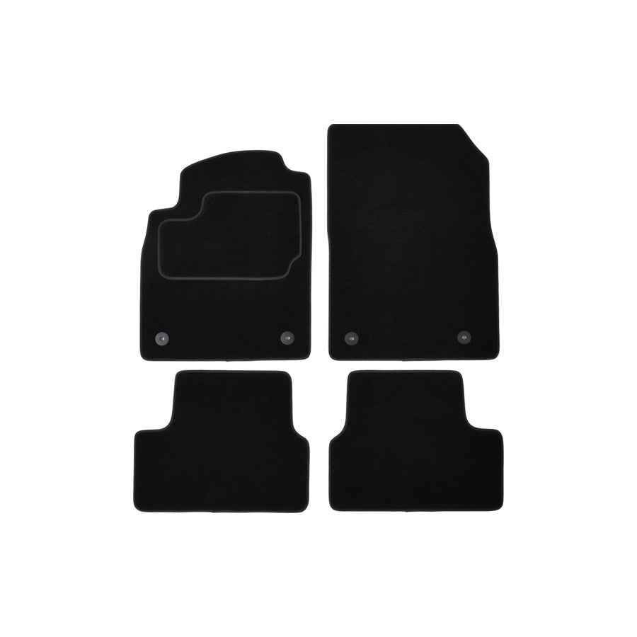 CUSTOPOL Tailored OPL85C Floor mat set Textile, Front and Rear, Quantity: 4, Black