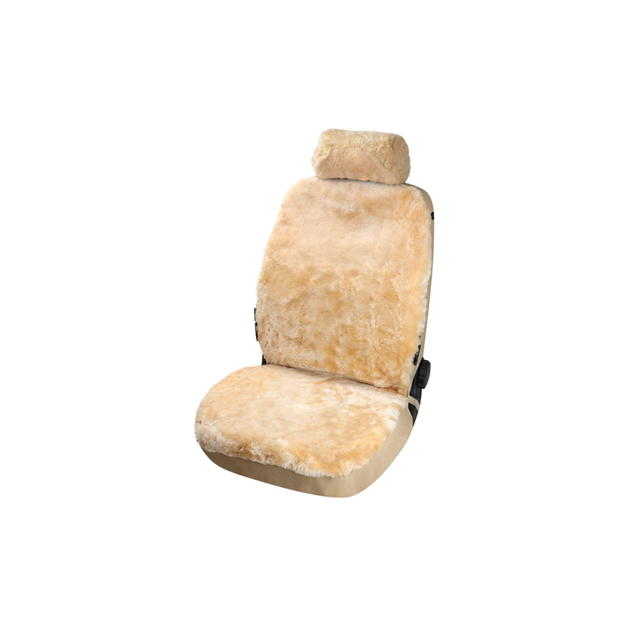 WALSER 20019 Car seat cover Beige, Leather, Sheepskin, Front