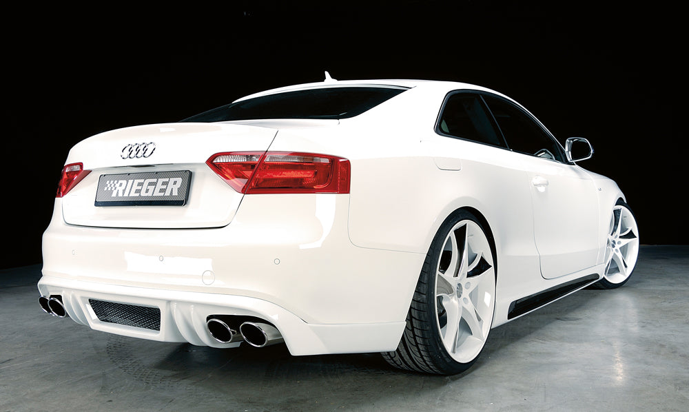 Rieger 00055408 Audi B8 B81 Rear Diffuser for Twin Tailpipe Left & Right (A5 & S5) -  Matte Black