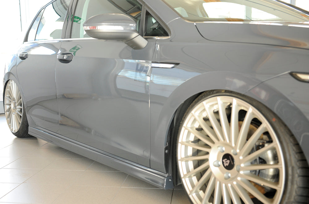 Rieger 00059602 VW Mk8 Golf Right Side Skirt (GTI, GTD & GTE) -  Matte Black