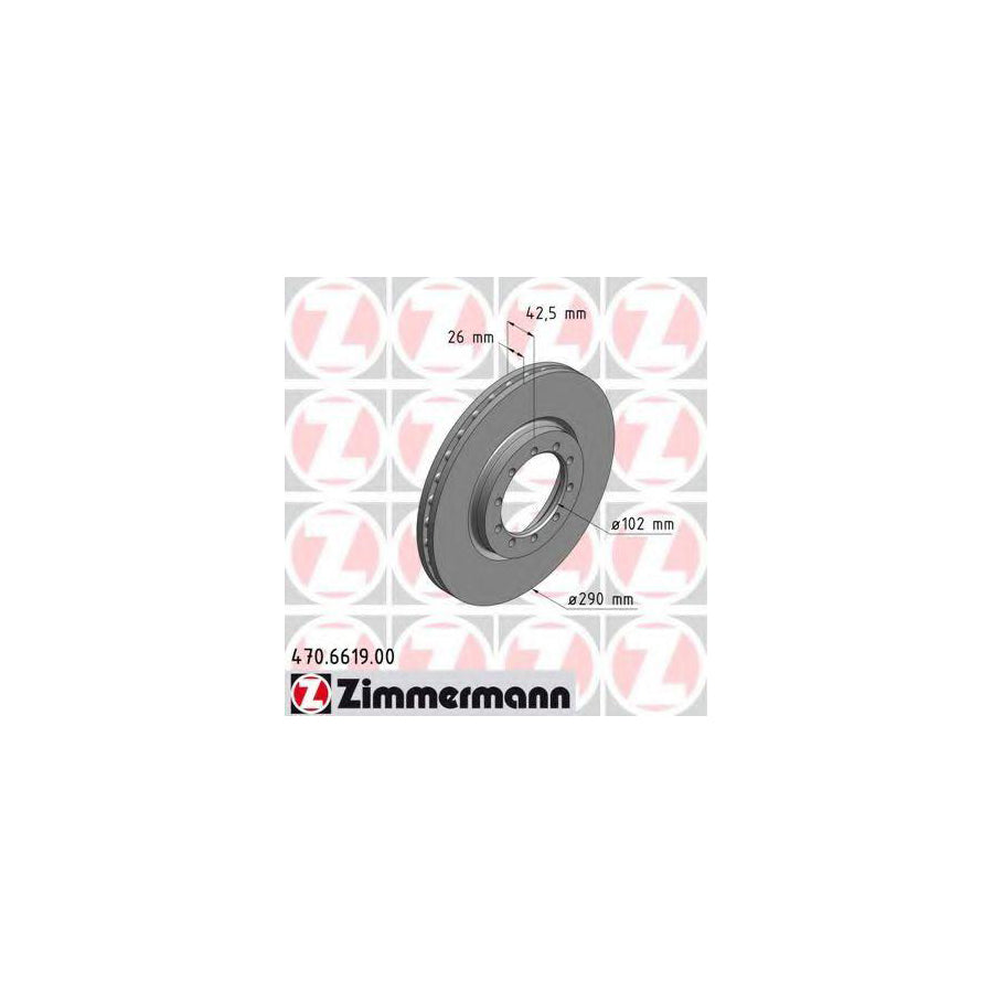 ZIMmERMANN 470 6619 00 Brake Disc Vented