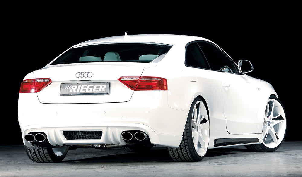Rieger 00055408 Audi B8 B81 Rear Diffuser for Twin Tailpipe Left & Right (A5 & S5) -  Matte Black