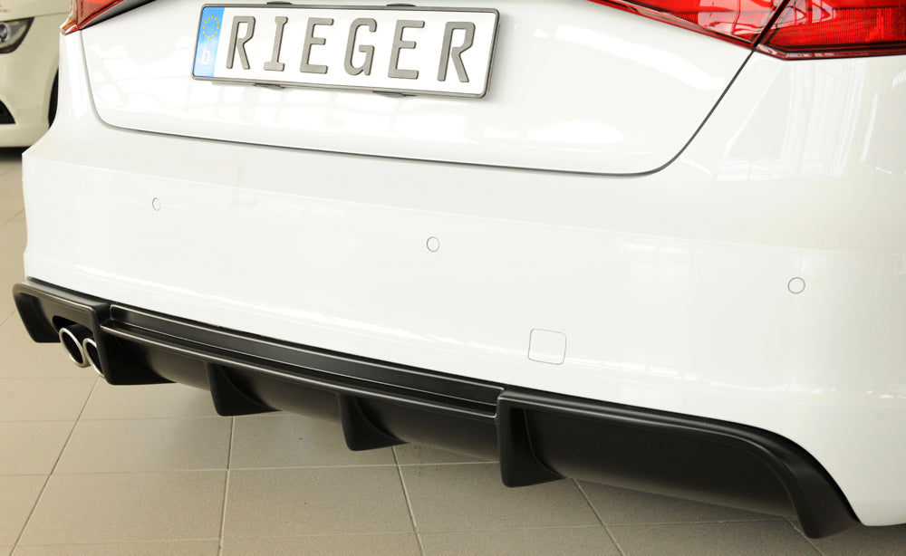 Rieger 00056804 Audi 8V A3 Rear Diffuser for Twin Tailpipe Left -  Matte Black