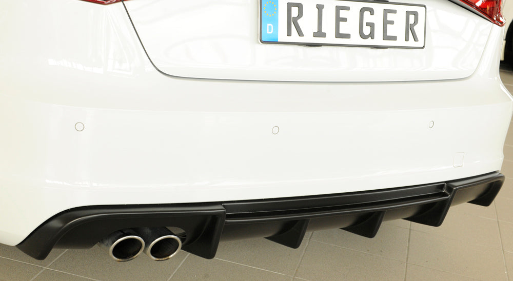 Rieger 00056804 Audi 8V A3 Rear Diffuser for Twin Tailpipe Left -  Matte Black