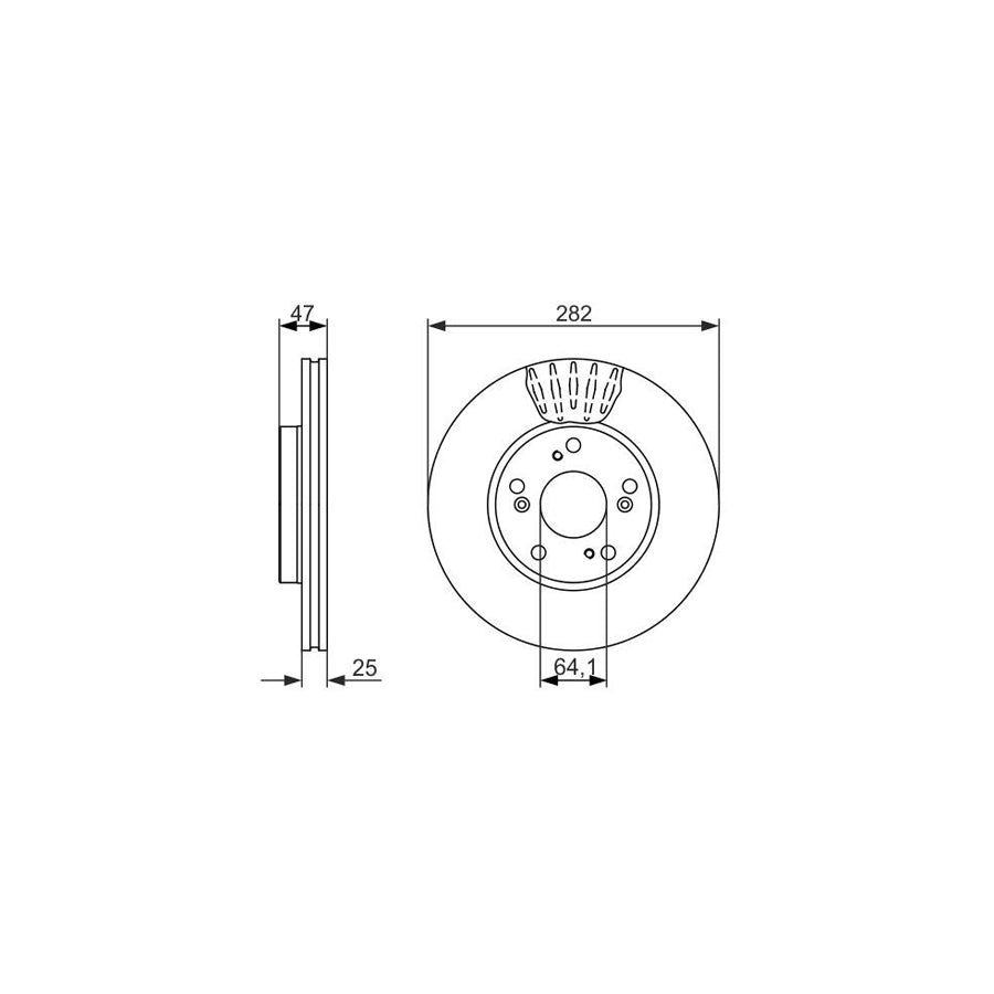 BOSCH 0 986 479 686 Brake Disc for HONDA ACCORD Vented Oiled