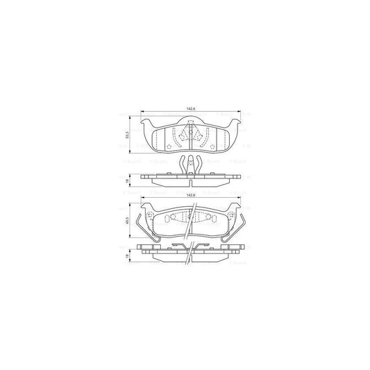 Bosch 0986494142 Brake Pad Set With Anti Squeak Plate With Mounting Manual With Piston Clip BP1053