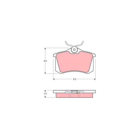 TRW Gdb1055 Brake Pad Set Not Prepared For Wear Indicator