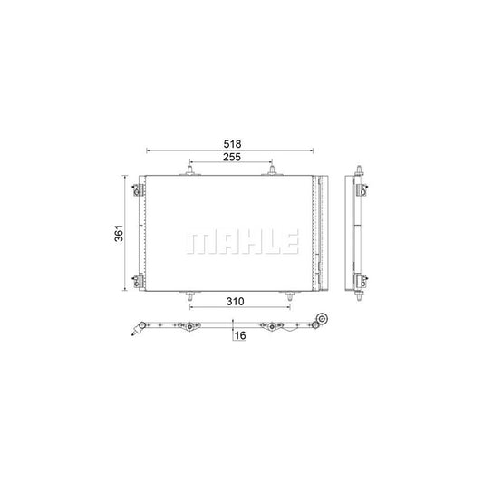 MAHLE ORIGINAL AC 466 000S Air conditioning condenser with dryer