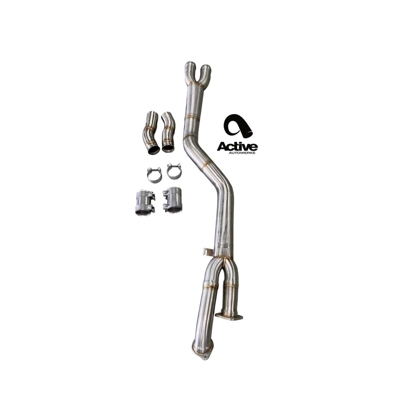 Active Autowerke BMW G80 G82 S58 Signature Single Mid-Pipe Exhaust with G-Brace - Resonated (M3 & M4) - Duco Car Parts UK