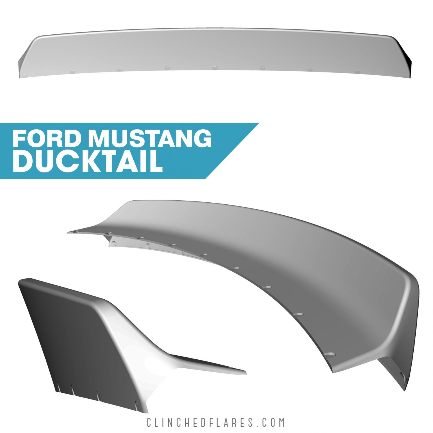 Clinched Ford Mustang S550 Ducktail Spoiler | Duco Car Parts UK Car Parts