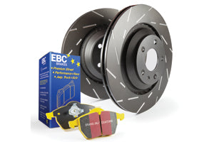 EBC Audi Seat Skoda Volkswagen Yellowstuff 4000 Series Front Sport Brake Pads & USR Slotted Discs Kit - ATE Caliper (8V A3, 5F Leon, 5E Octavia & MK7 Golf) | Duco Car Parts UK
