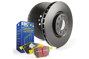 EBC Volkswagen 1st Gen Touareg Yellowstuff 4000 Series Rear Sport Brake Pads & Premium OE Replacement Plain Discs Kit - Brembo Caliper | Duco Car Parts UK