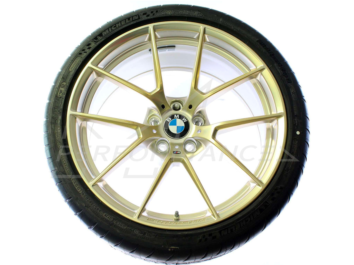 Genuine BMW F80 F82 M Performance Y-Spoke 763M Matte Black / Frozen Gold 19"/20" Wheels with Tyres (M3 & M4)