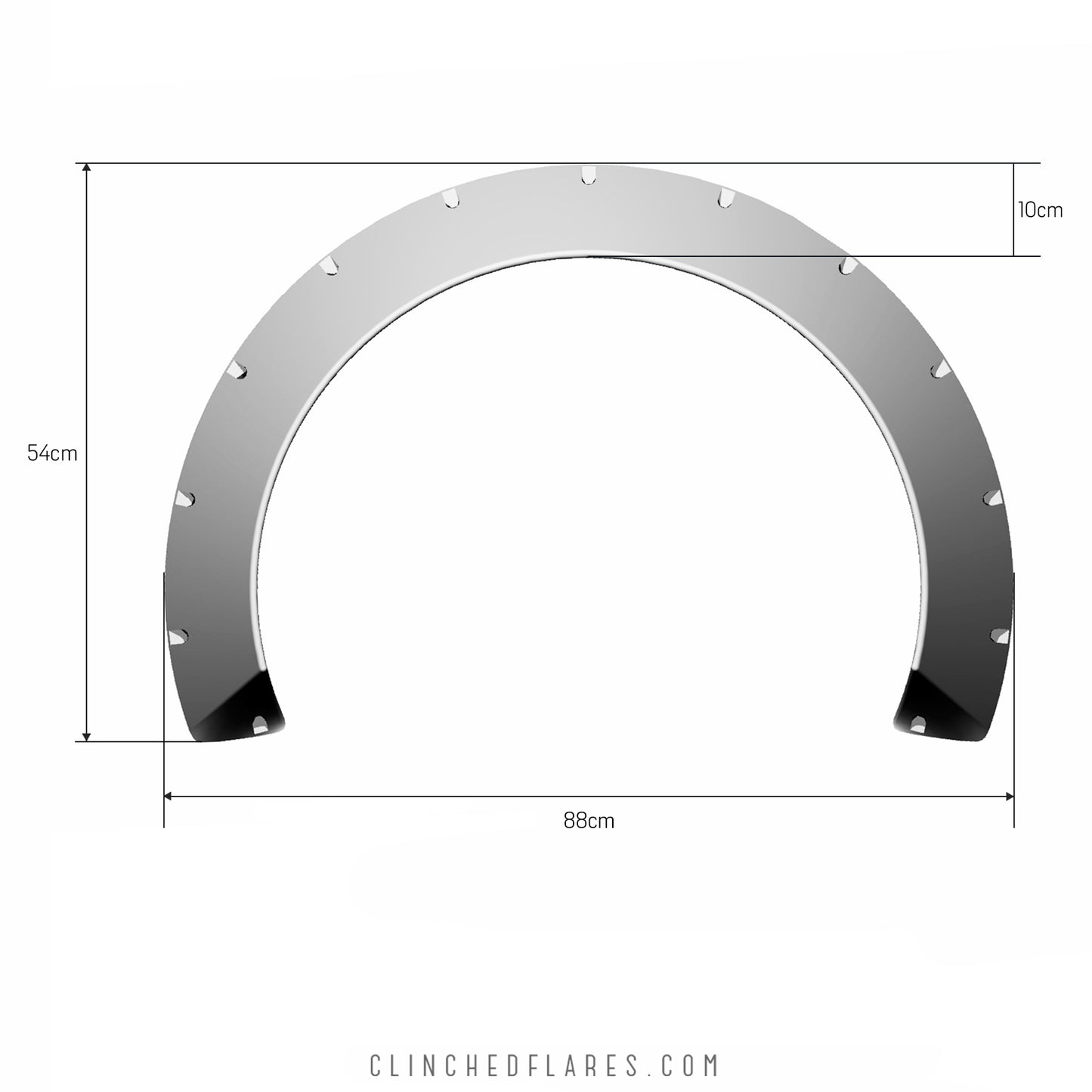 Clinched “Glider” 7cm (2.7″) Fender Flares