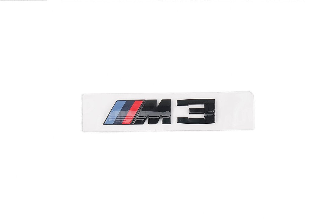 AUTOID BMW F80 M3 Gloss Black Rear Model Badge - Duco Car Parts UK