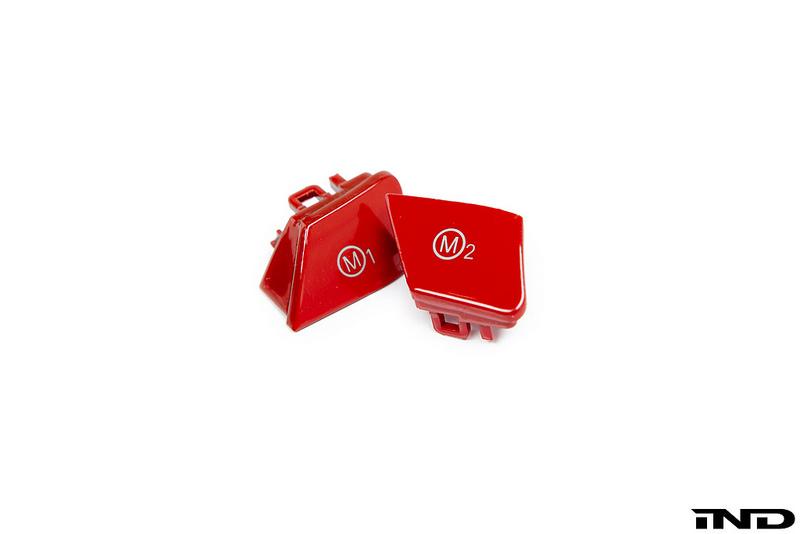 IND BMW F80 F82 F83 F87 Red M1 & M2 Steering Wheel Button Set (M2 Competition, M3 & M4)