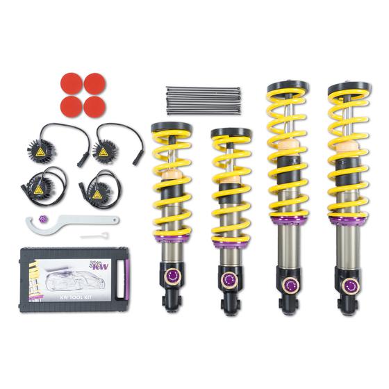 KW Mercedes-Benz C190 Variant 4 Aluminium Coilover kit - Inc. Deactivation For Electronic Damper (AMG GT, AMG GT C & AMG GT S)