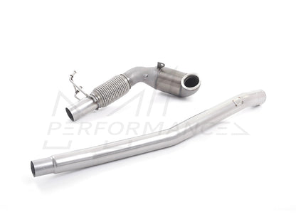 MillTek Volkswagen Stainless Steel Cast Downpipe with Race Cat - For OE Cat-Back (Inc. 8V S3 & MK7 Golf R)