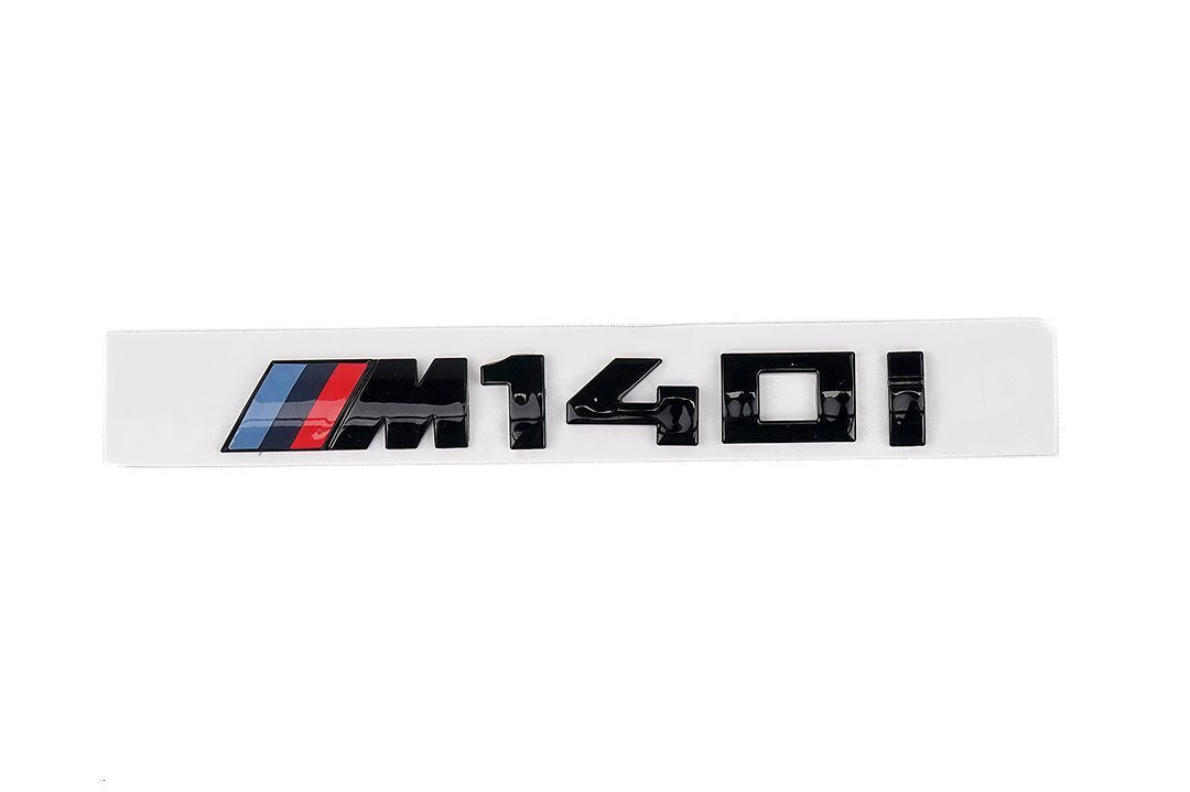 AUTOID BMW F20 F21 M140i Gloss Black Rear Model Badge - Duco Car Parts UK